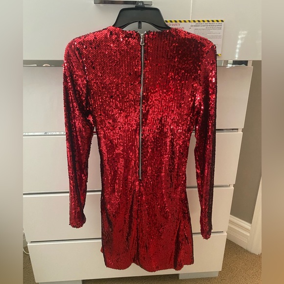 AKIRA Sequin Dress Deep V - Picture 2 of 2